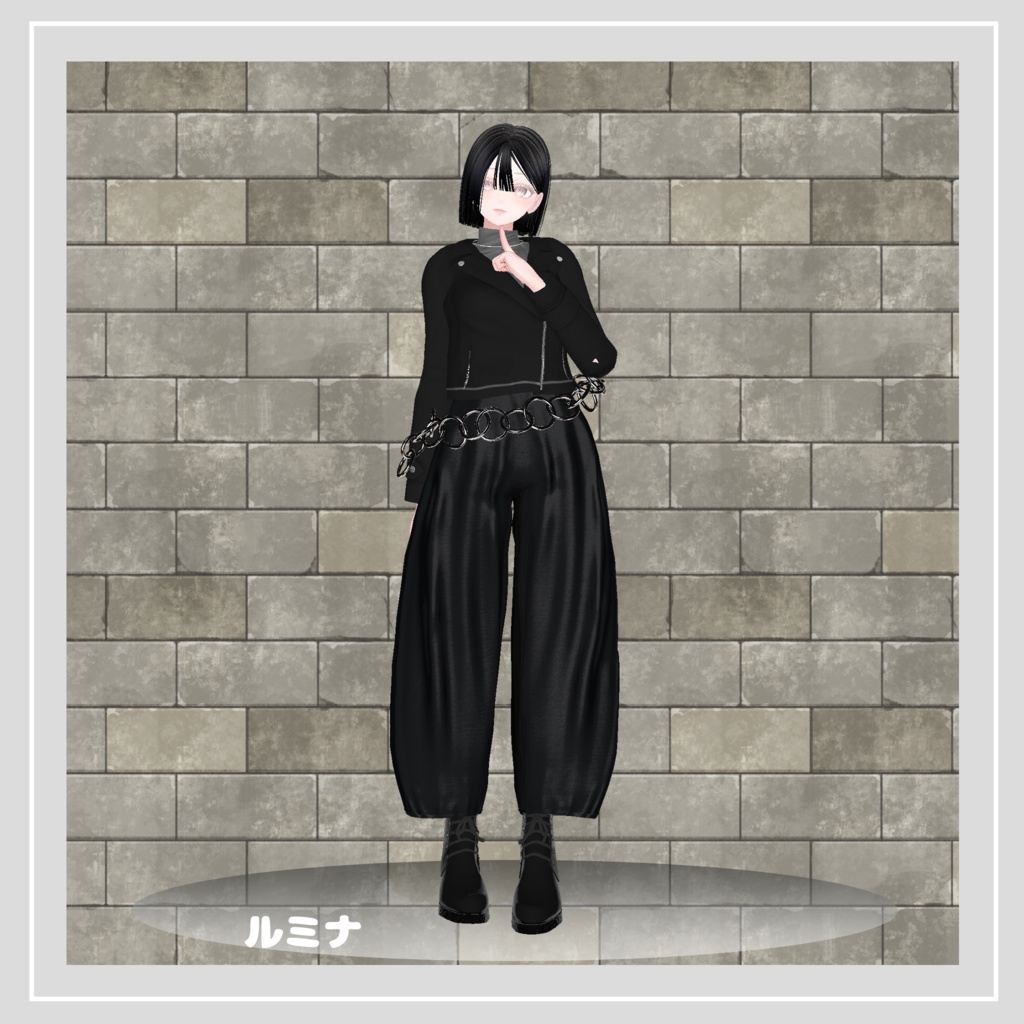 【複数アバター対応】 Dance with Dance 【ブラックコーデ-パンツスタイル】