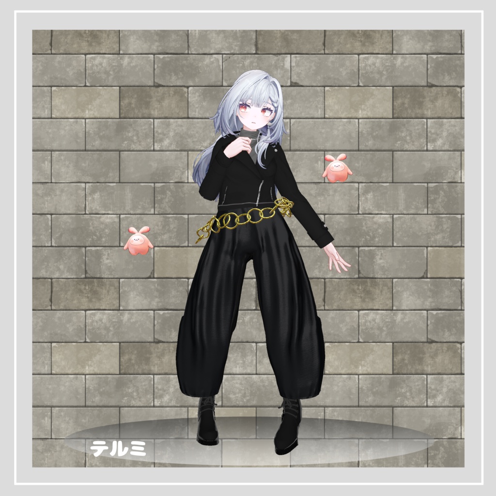 【複数アバター対応】 Dance with Dance 【ブラックコーデ-パンツスタイル】