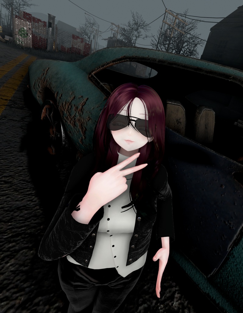 【複数アバター対応】 Leather mode 【モード-マニッシュパンツスタイル】