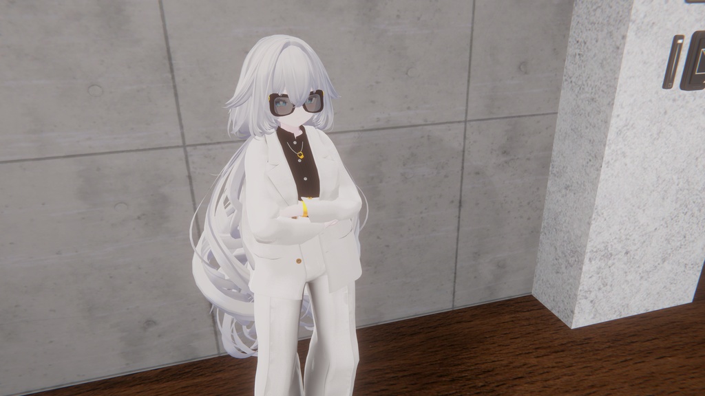 【複数アバター対応】 White Butterfly 【フォーマル-ワイルドパンツスタイル】