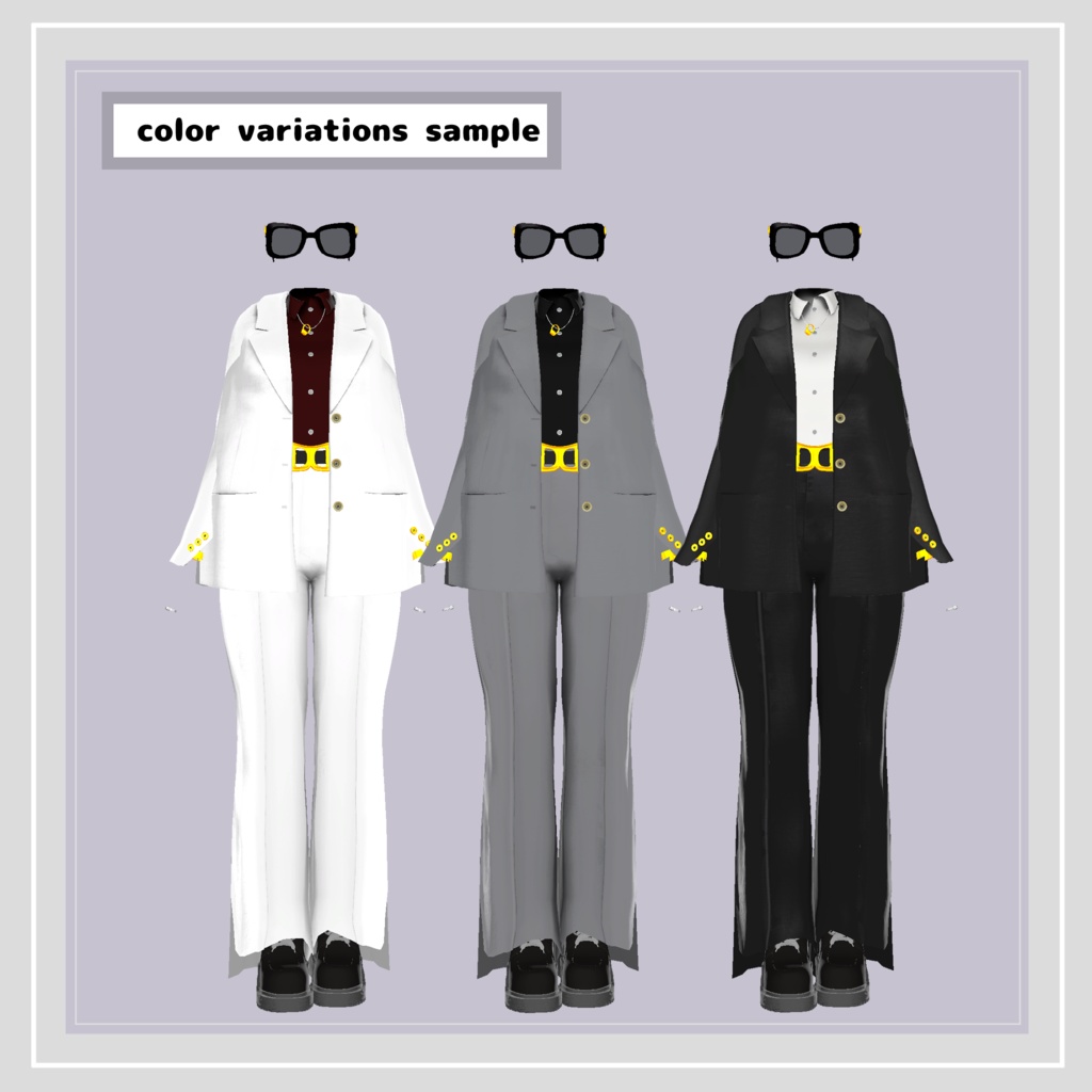 【複数アバター対応】 White Butterfly 【フォーマル-ワイルドパンツスタイル】