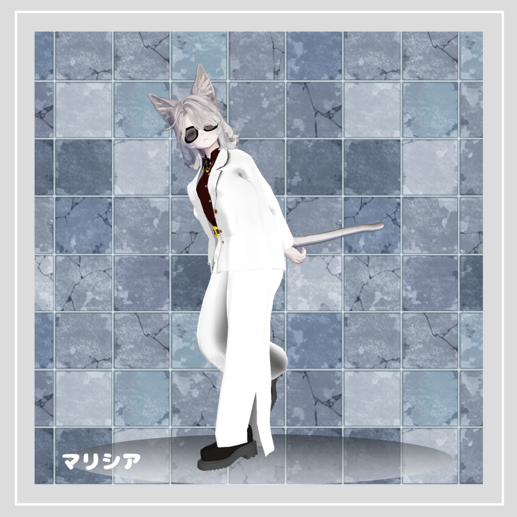 【複数アバター対応】 White Butterfly 【フォーマル-ワイルドパンツスタイル】