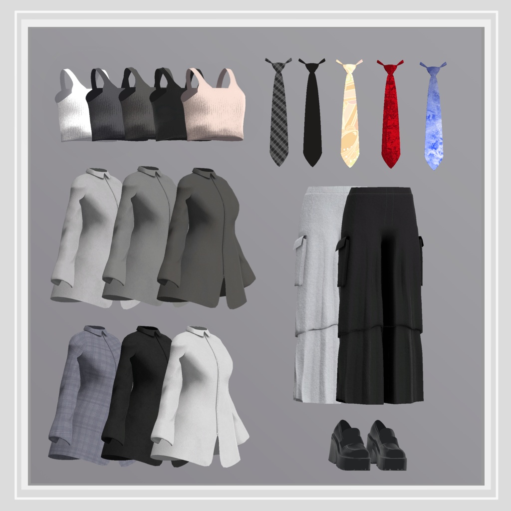 【ストリートモード・パンツスタイル】mode bustier【複数アバター対応】