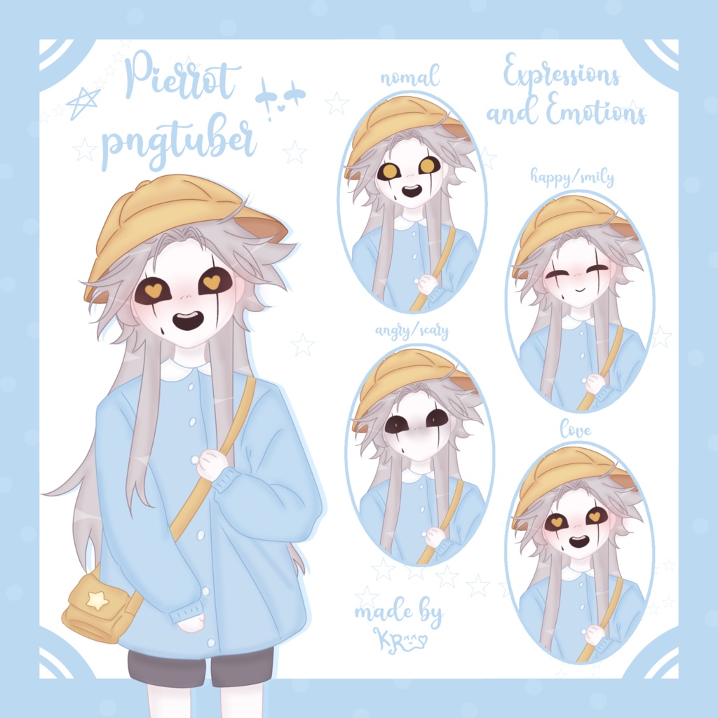 ☆[PNGTUBER] The Little Pierrot Pngtuber🎪🪄 | Free to use | veadotube mini ☆