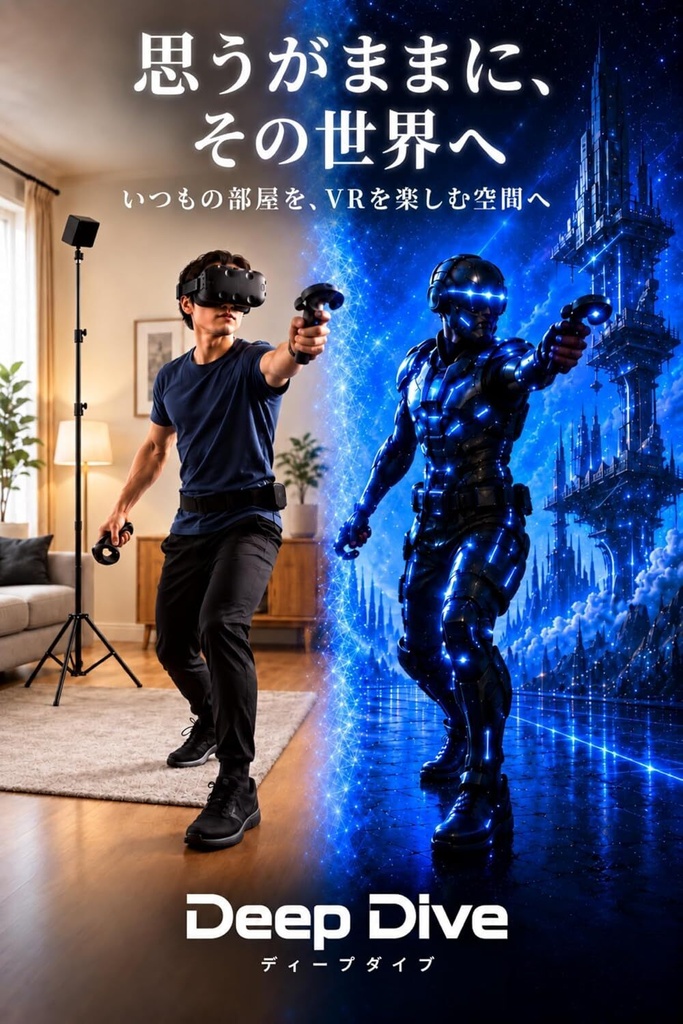 Deep Dive VR三脚スタンド 1本|ベースステーション1.0・2.0対応・高さ84〜250cm・角度調整・壁穴不要
