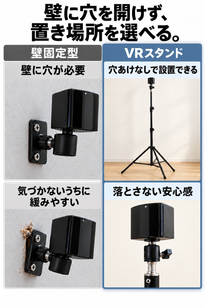 Deep Dive VR三脚スタンド 1本|ベースステーション1.0・2.0対応・高さ84〜250cm・角度調整・壁穴不要