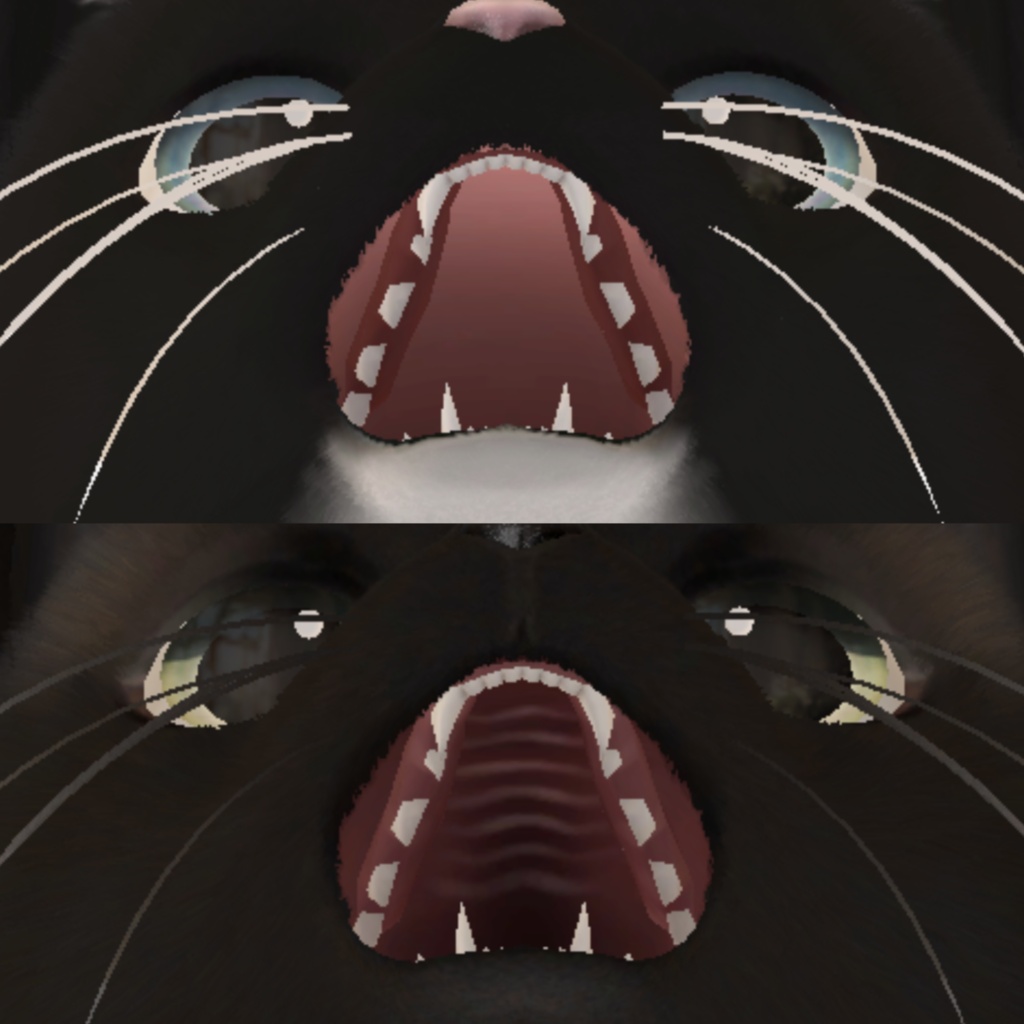 【VRC】にゃにゃまる対応口テクスチャ&鼻マットキャップ