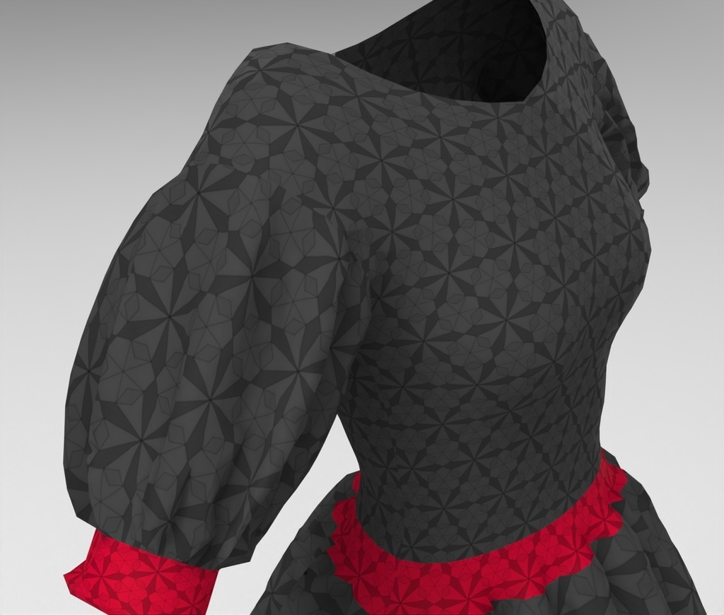 3Dブラックドレス