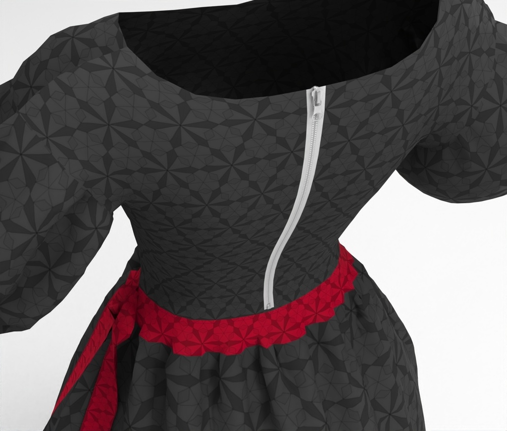 3Dブラックドレス