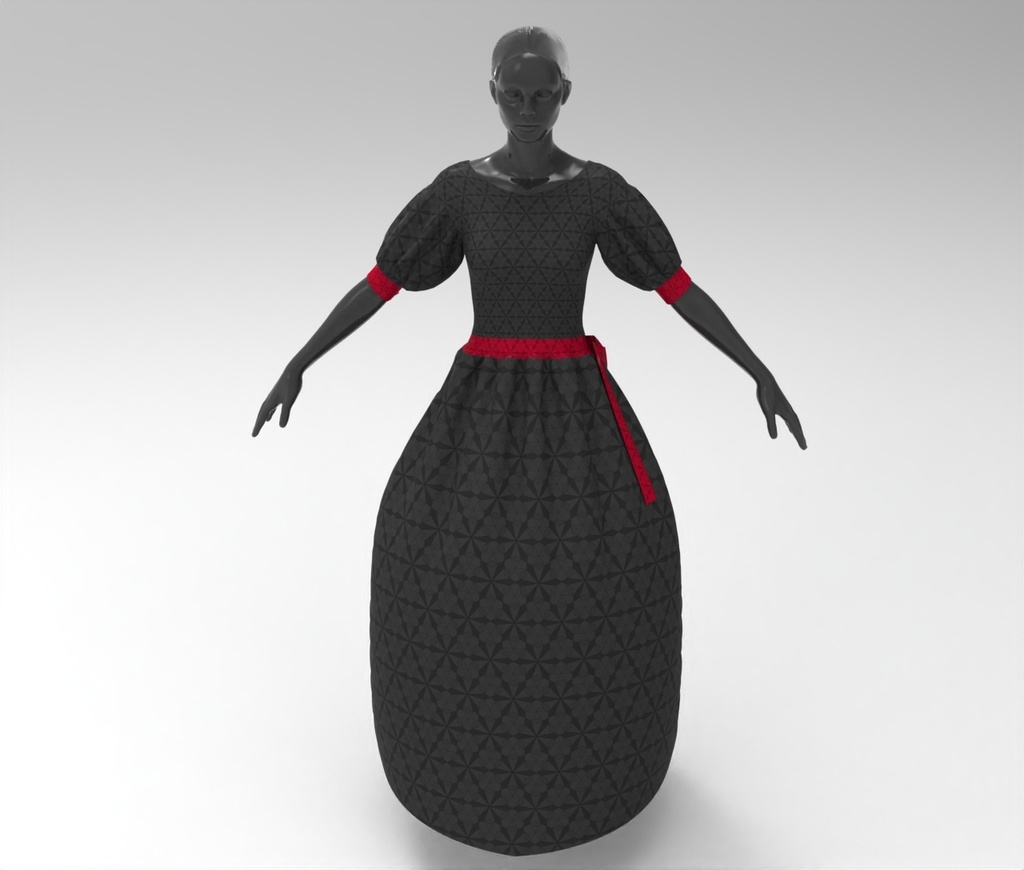 3Dブラックドレス