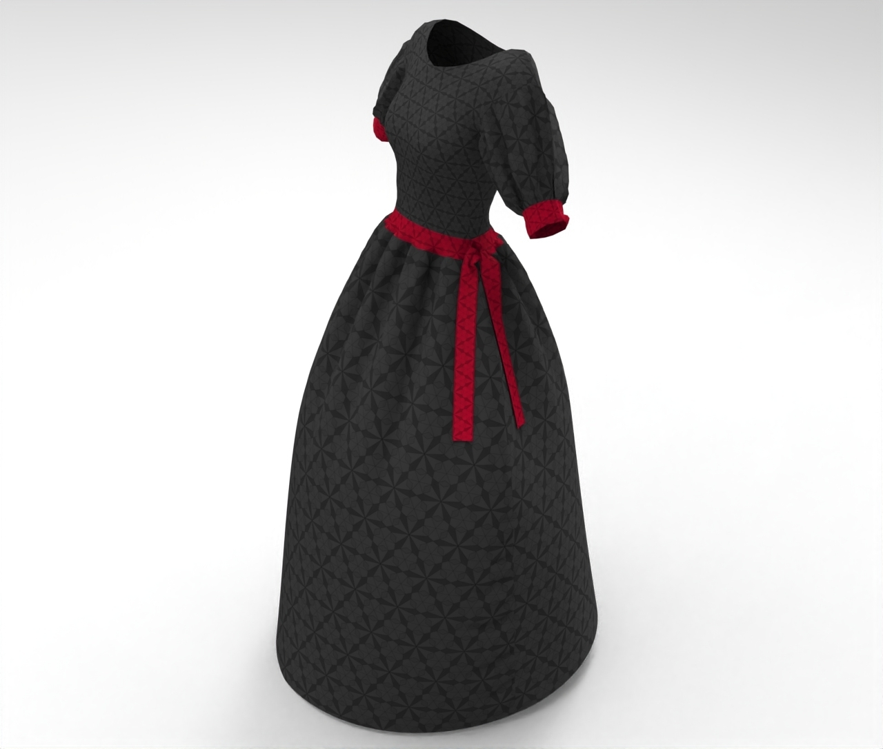 3Dブラックドレス