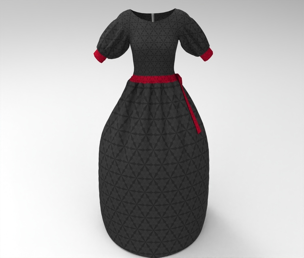 3Dブラックドレス