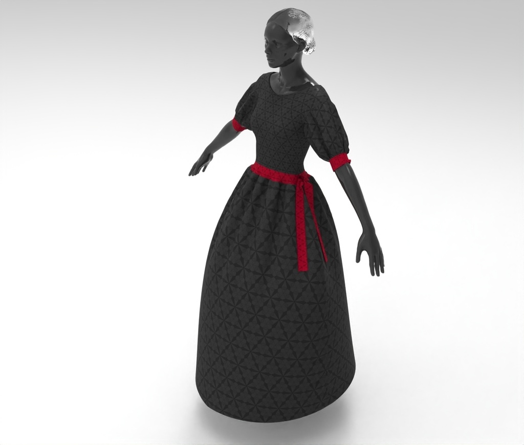 3Dブラックドレス