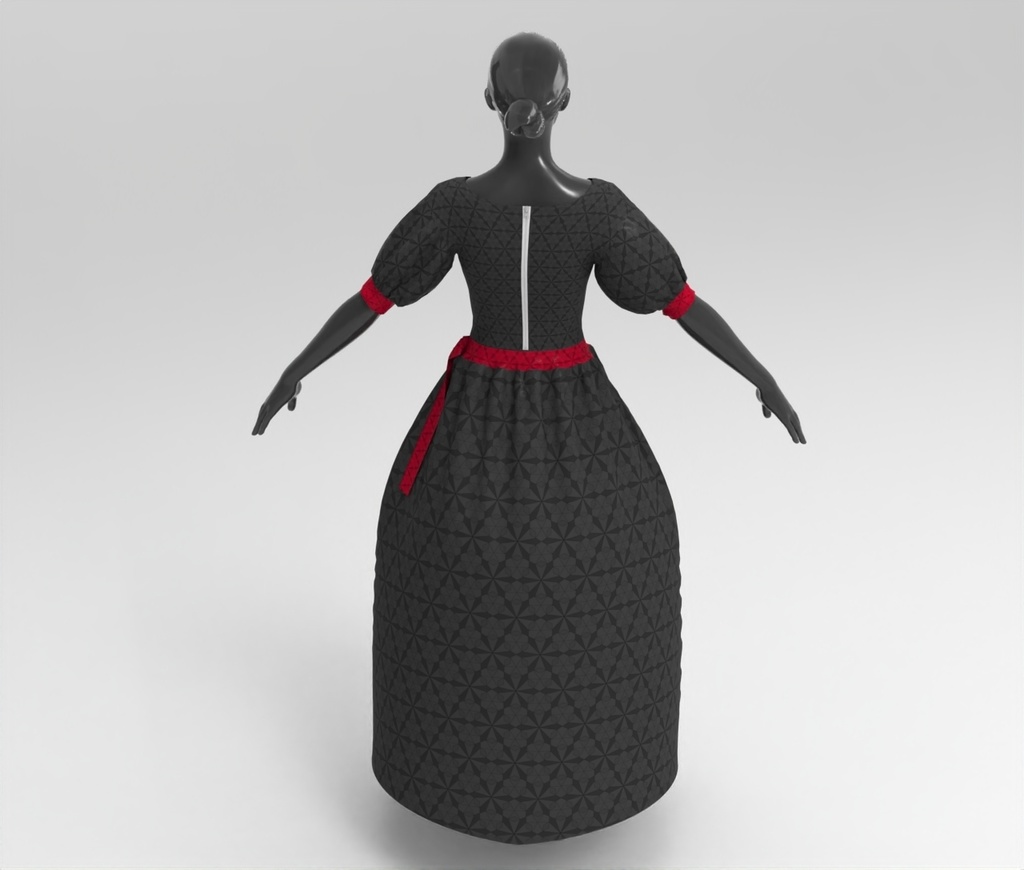 3Dブラックドレス