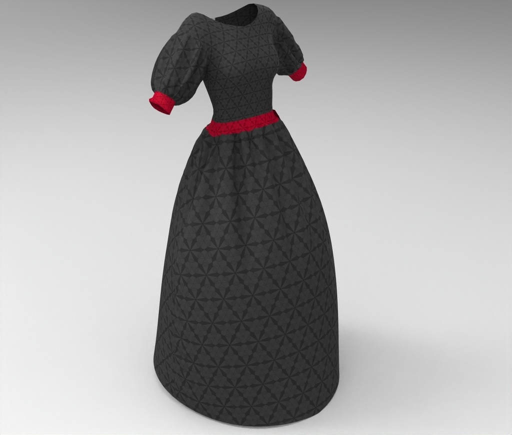 3Dブラックドレス