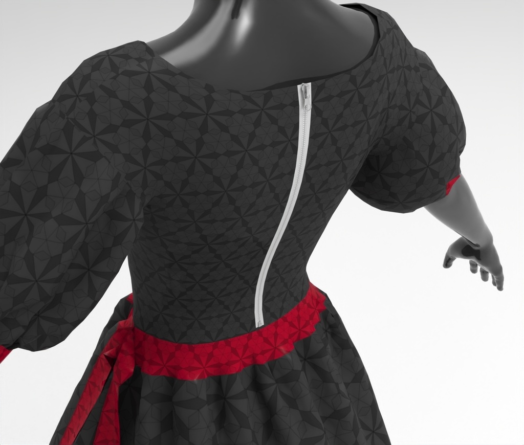 3Dブラックドレス