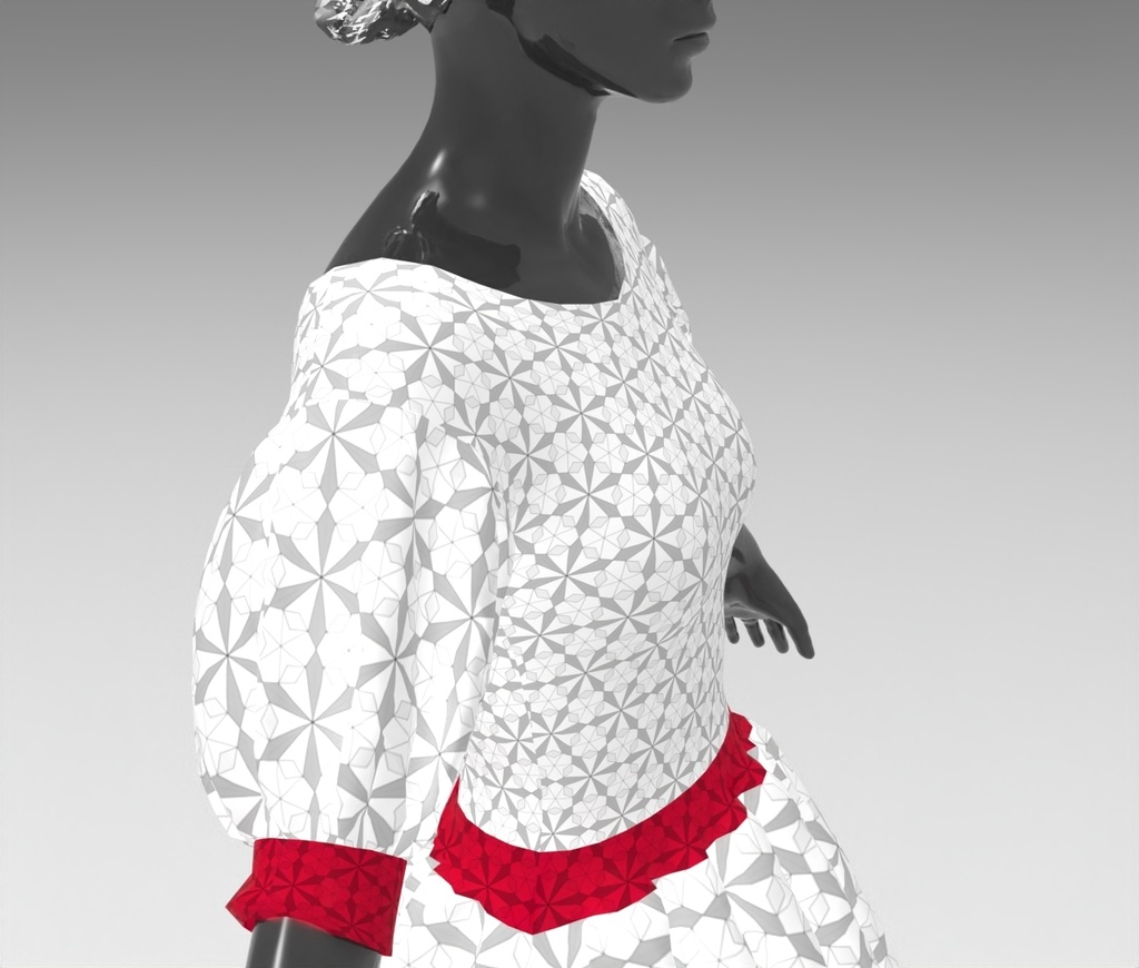 3D白いドレス