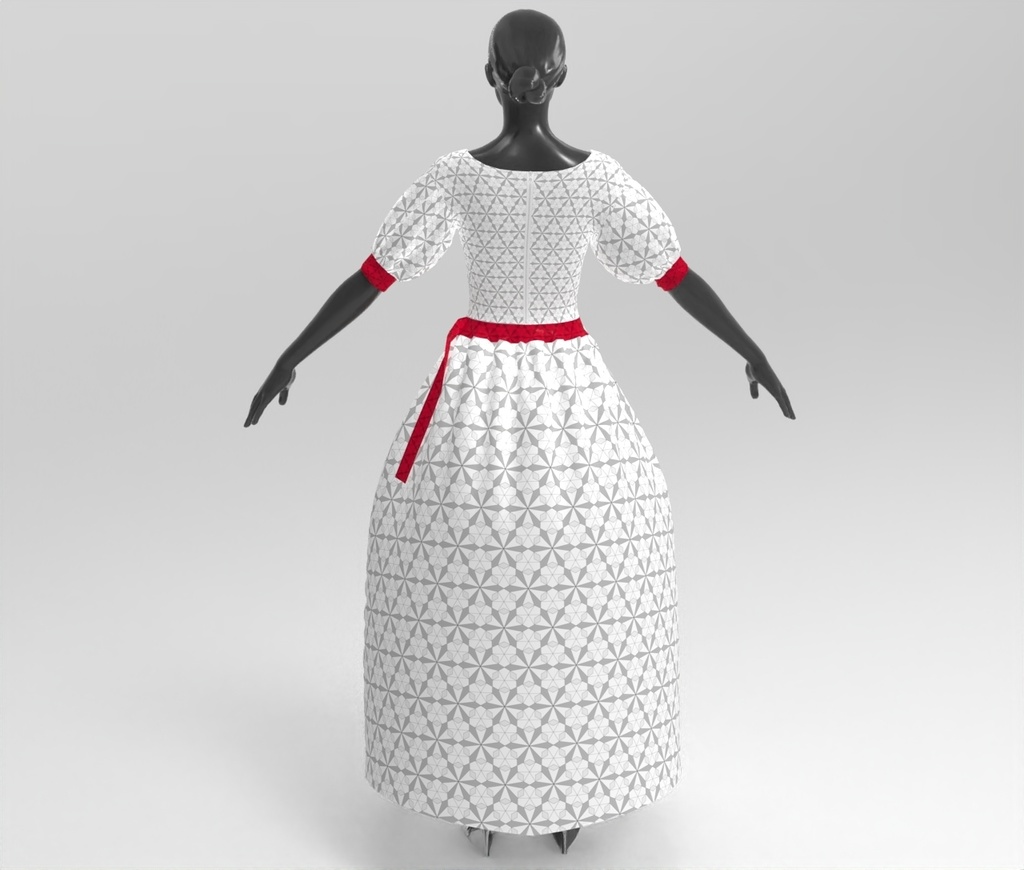 3D白いドレス