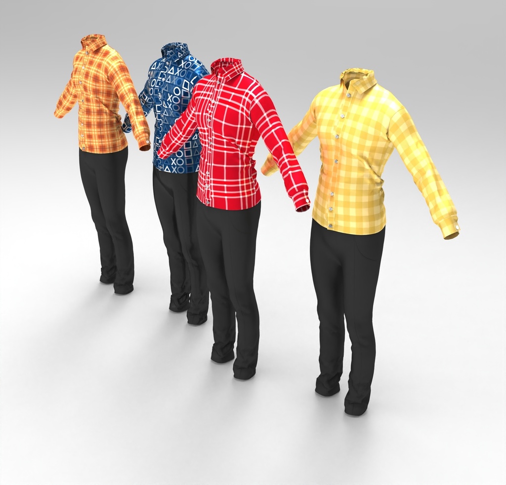 3D衣装【シャツ+パンツ(4色)】/ shirt + pant outfit