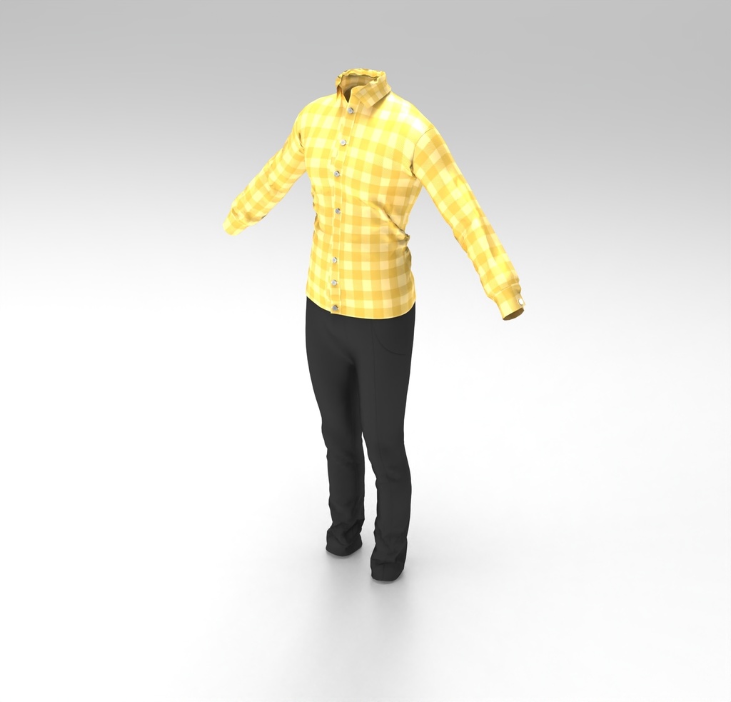 3D衣装【シャツ+パンツ(4色)】/ shirt + pant outfit