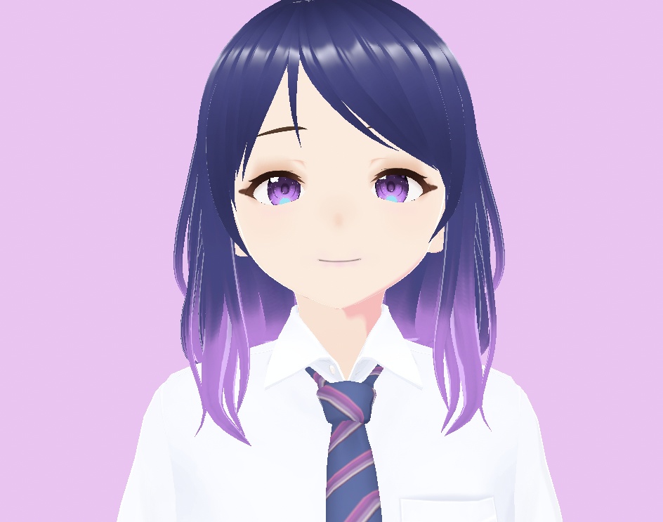 Smokey orange eye shadow full face makeup look (VRoid)