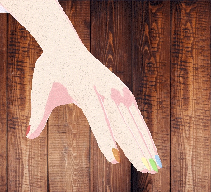 pastel rainbow manicure  (VRoid)