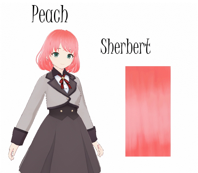 Peach sherbert hair texture (VRoid)