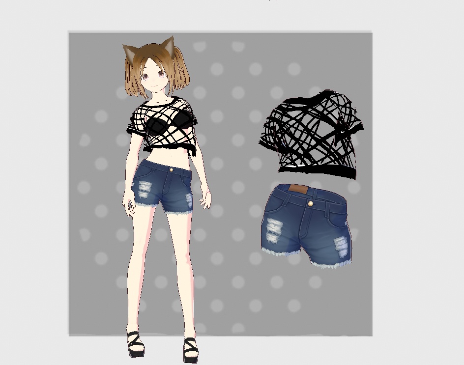 VRoid fishnet mesh top 