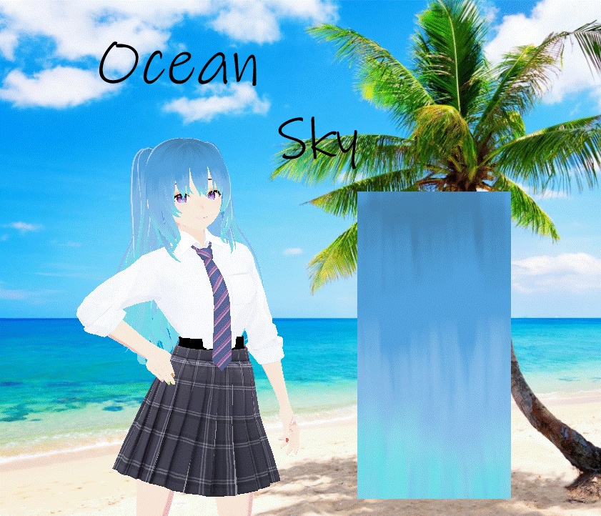 Ocean sky hair texture for VRoid 