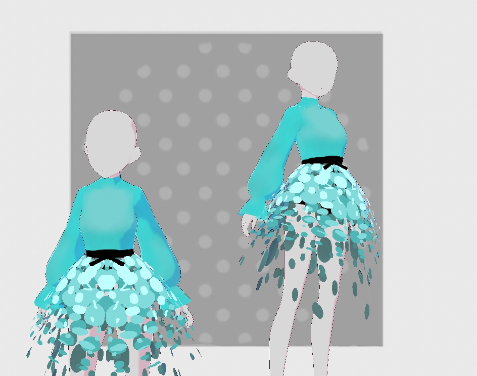 VRoid blue particle dress