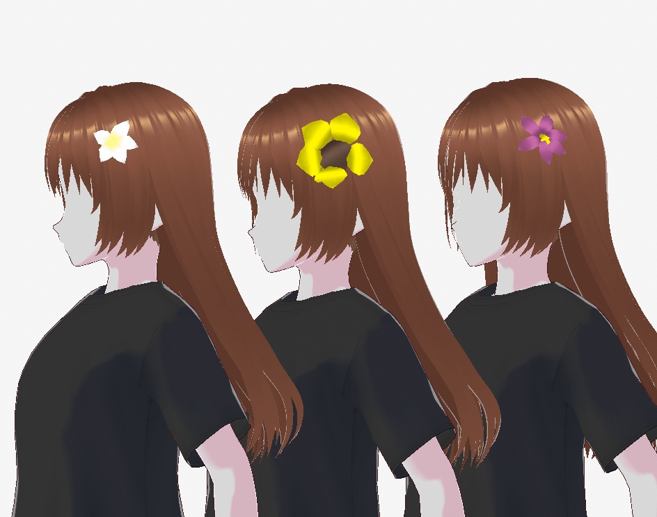 Flower hair clips VRoid