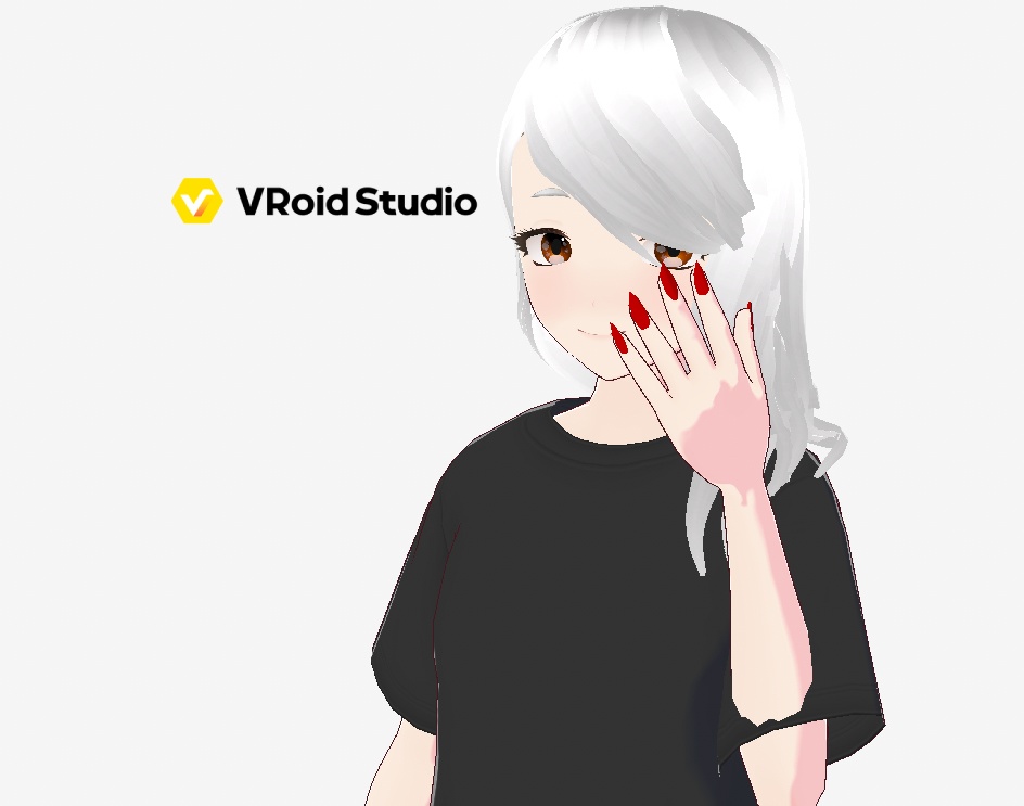VRoid free long red nails