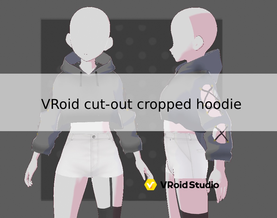 VRoid cut-out cropped hoodie