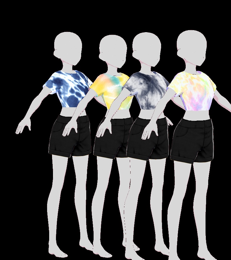 VRoid Tie-dye shirts