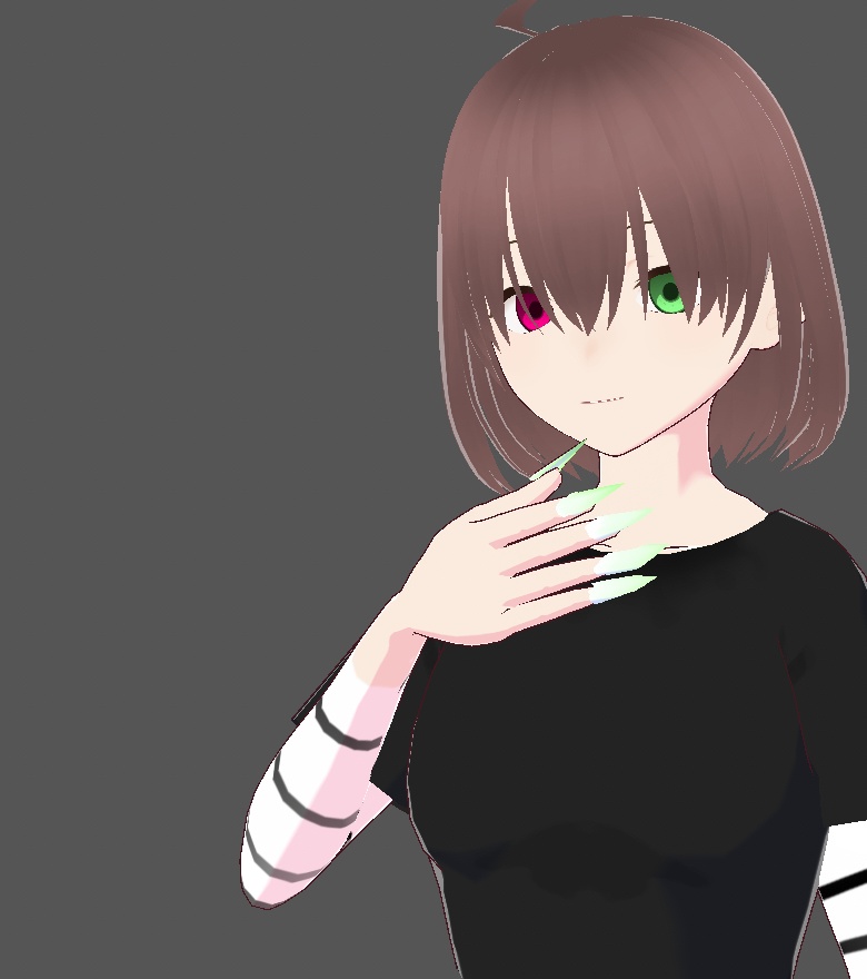 VRoid green and black nail set, free