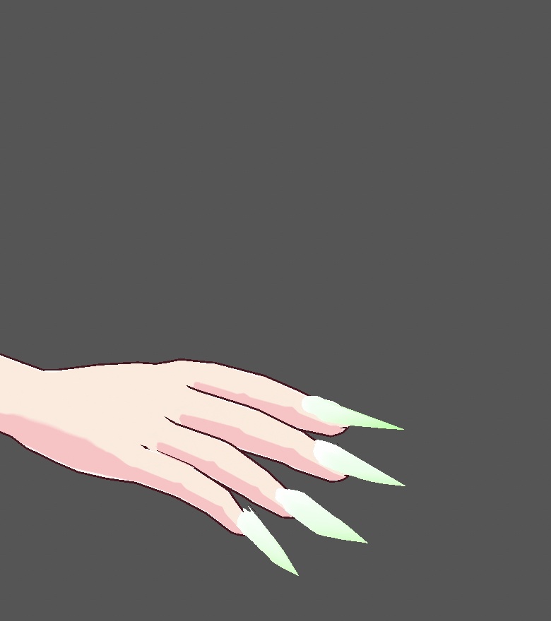 VRoid green and black nail set, free