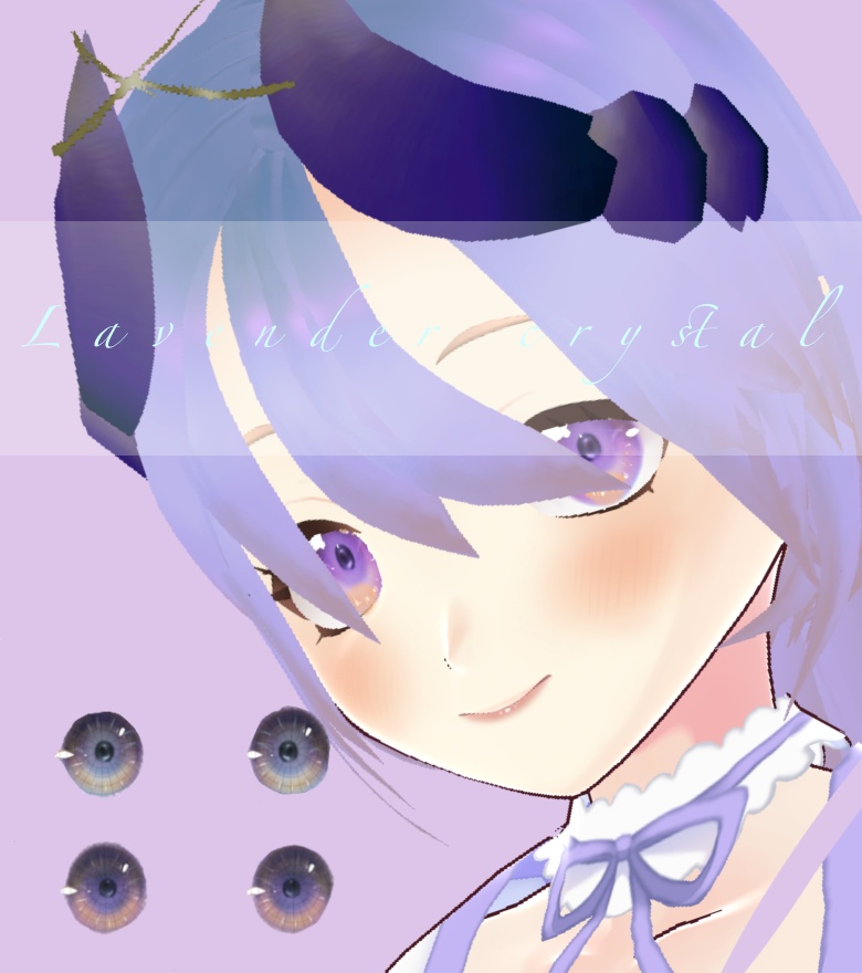 Lavender, crystal irises For VRoid, two color 