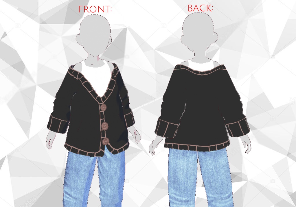 Tank top + Cardigan set (5 color each) VRoid
