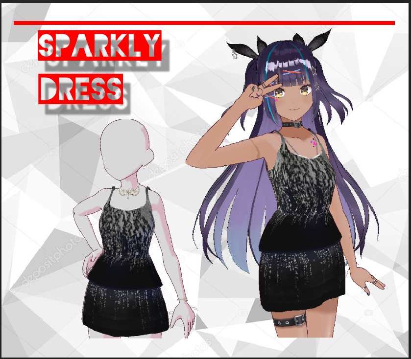 Sparkly dress ._. VRoid free