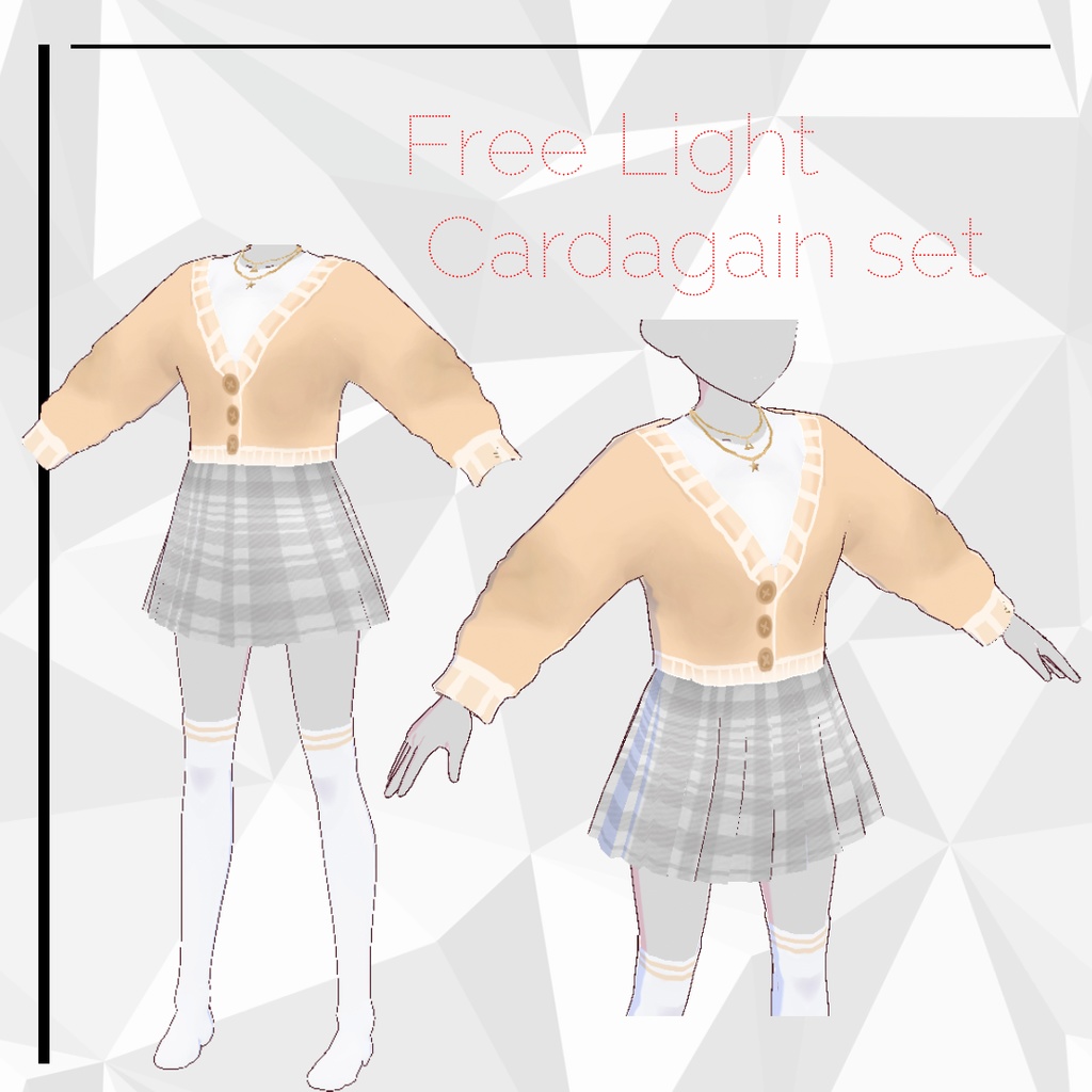 outfit set for VRoid: light cardigan set