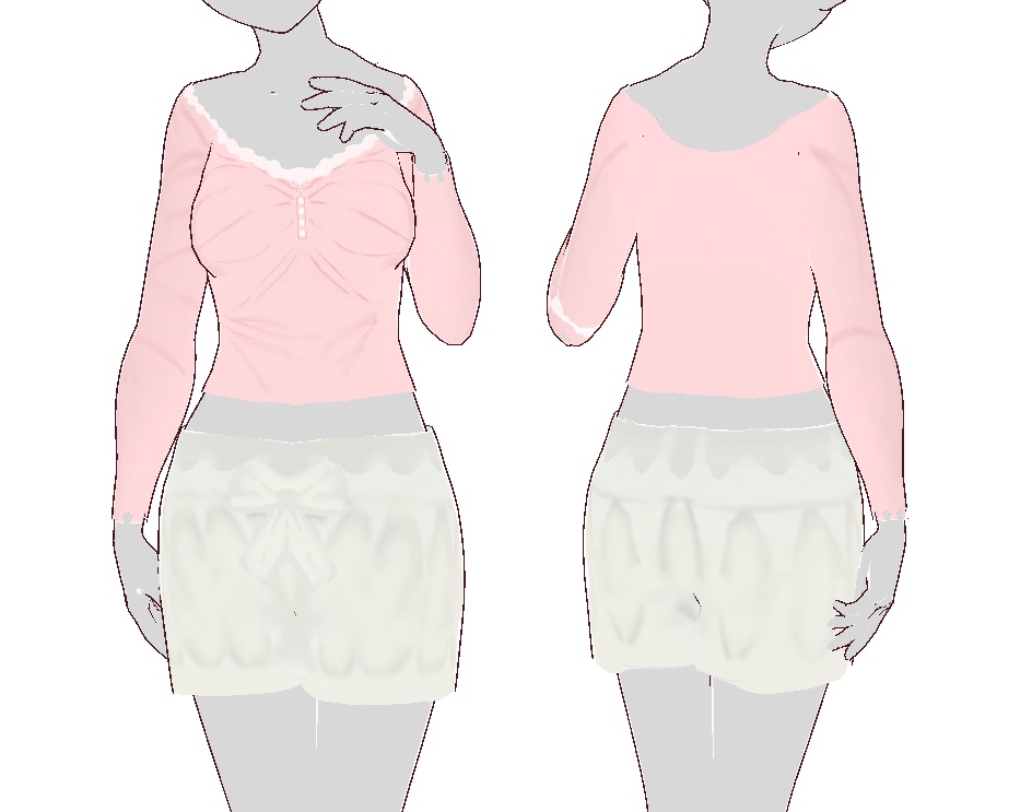 VRoid pastel pink outfit/pajama set FREE