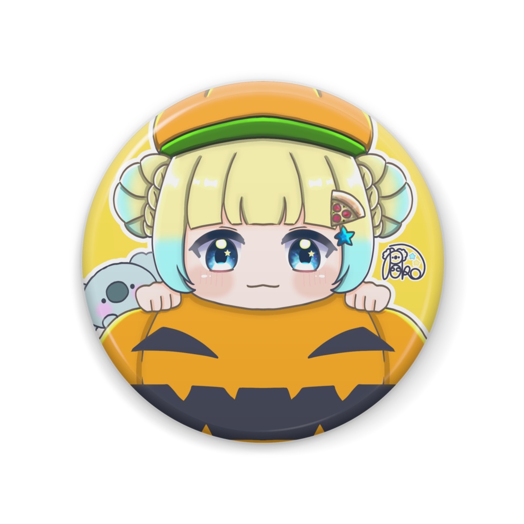 子守熊ぽこVtuber　Halloween缶バッチ