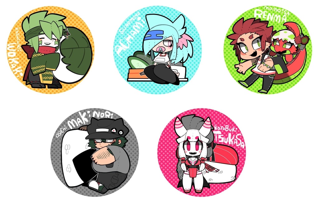 白衣組缶バッジ(全11種)