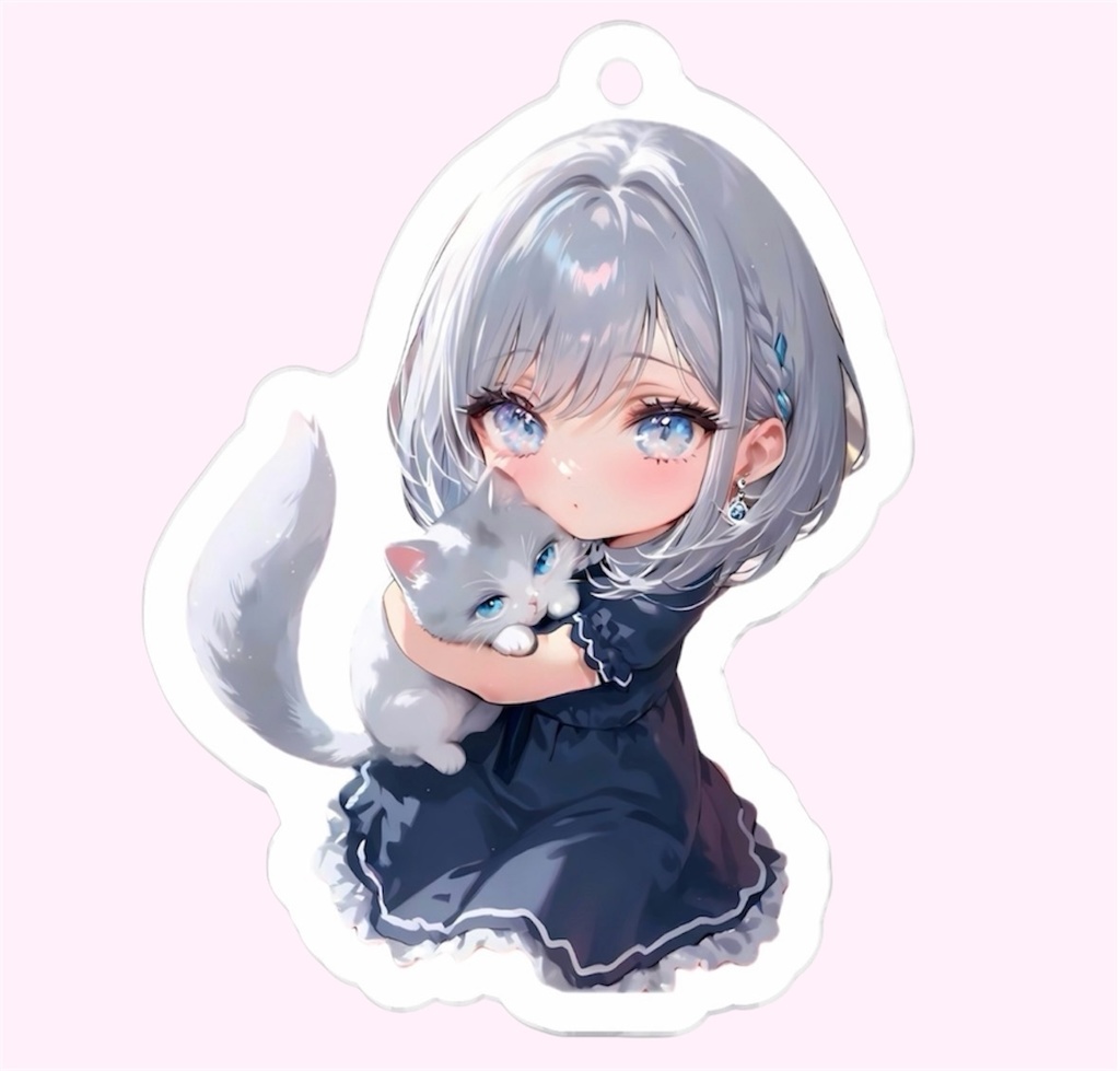 1周年 アクリルキーホルダー (ゆいねこ ぎゅ♡)