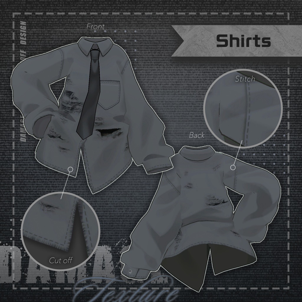 【キプフェル専用】ダメージテクスチャ -Damage Texture-【シャツ+ベスト】