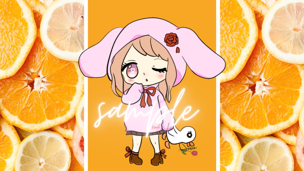 【無料素材】フルーツ(苺,オレンジ,バナナ)ヘッダー/背景