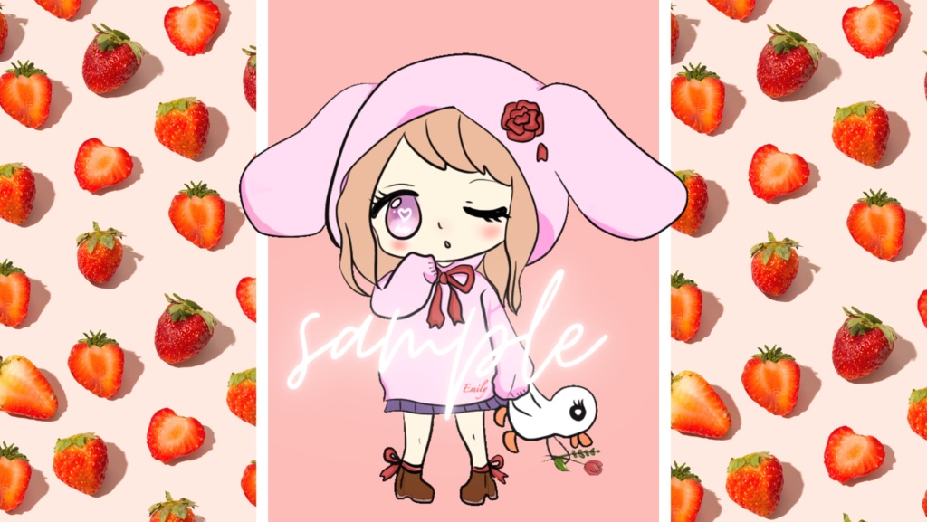 【無料素材】フルーツ(苺,オレンジ,バナナ)ヘッダー/背景