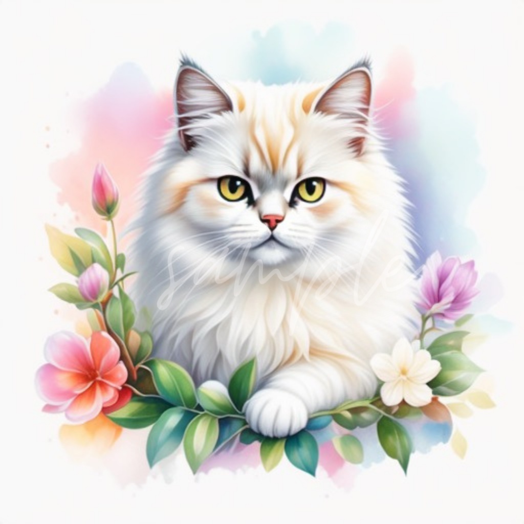 【ねこ素材】Persian cat / ペルシャ猫 /透過PNG /〈全3種〉※無料