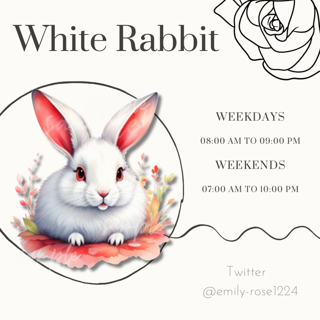 【うさぎ素材】White Rabbit / まっ白なうさぎ / 透過PNG  