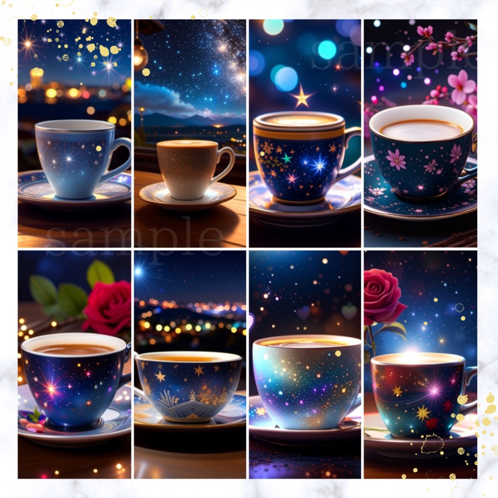 【無料/有料】星空のコーヒータイム素材〈全13種〉
